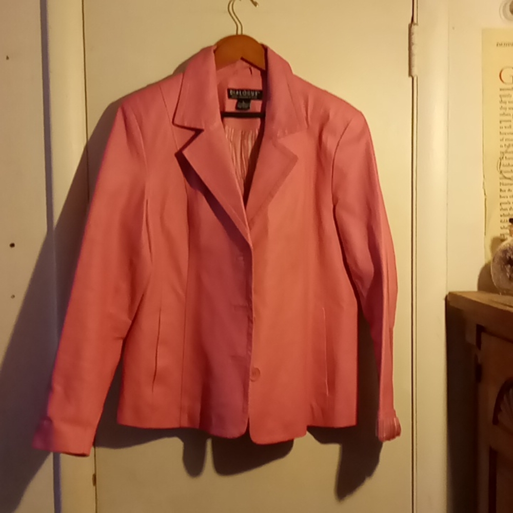 Dialogue ladies leather suit jacket